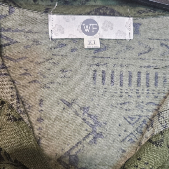 Olive Green Oversized Button Down Top/Dress - Picture 3 of 10